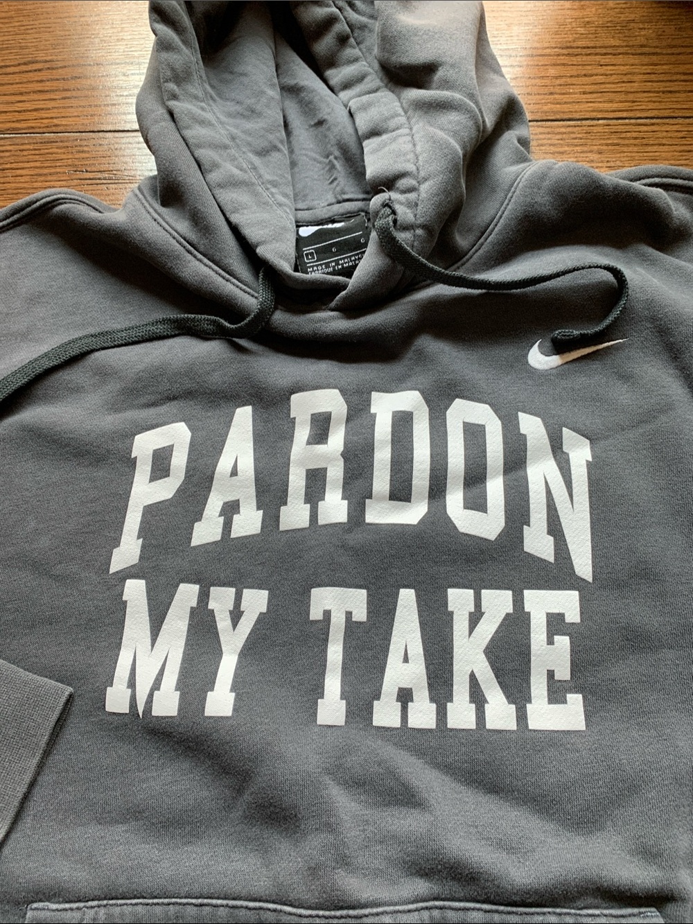 Nike Charcoal Black "Pardon My Take" Pullover Hoodie